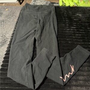 PINK Victoria's Secret Black Leggings with Pink Logo